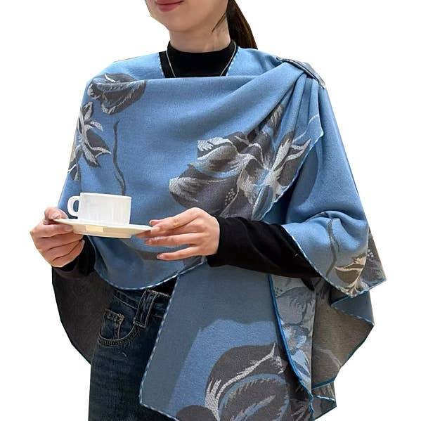 Winding River - Wholesale Wrap - Women's - Light Blue / Gray Lotus Reversible Loop Wrap0