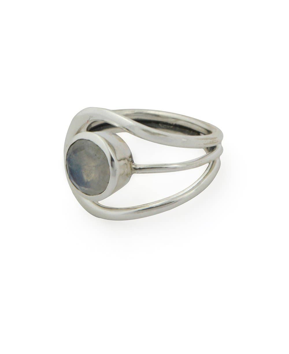 Culture Spot - Wholesale Single Stone/Solitaire Ring - Sterling Silver Loop Ring With Moonstone3