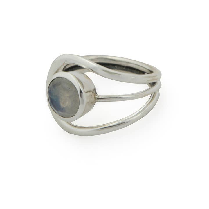 Culture Spot - Vente Solitaire - Bague boucle en argent sterling avec pierre de lune3