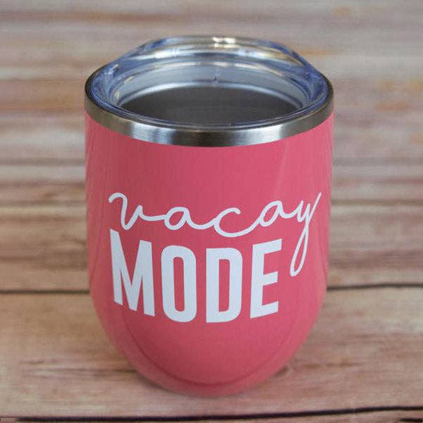 Vacay Mode Wine Tumbler {Multiple Colors} for wholesale by Sweet Caroline Boutique