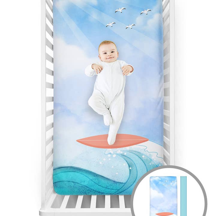 Luvsy – wholesale Cot/crib sheets – Luvsy - Surfer Crib Sheets