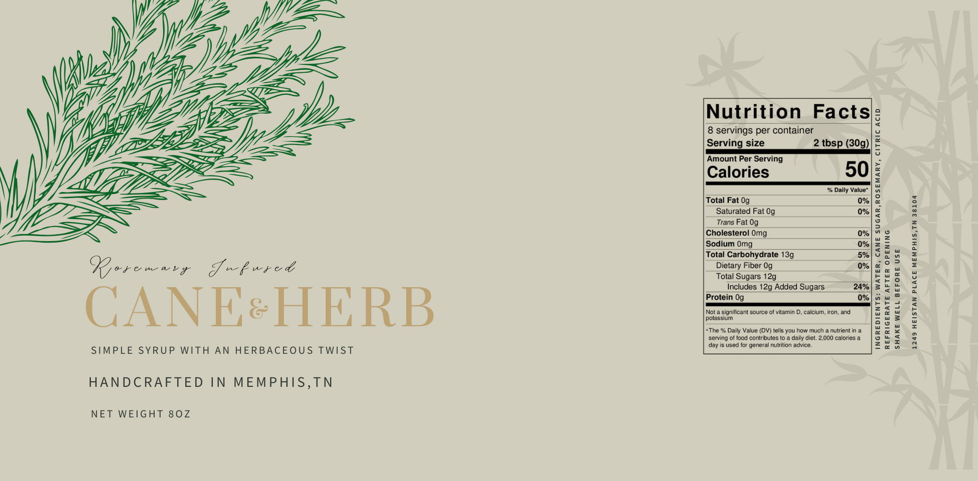 Cane & Herb - Wholesale Cocktail Mix/Syrup - ROSEMARY INFUSED Simple Syrup1