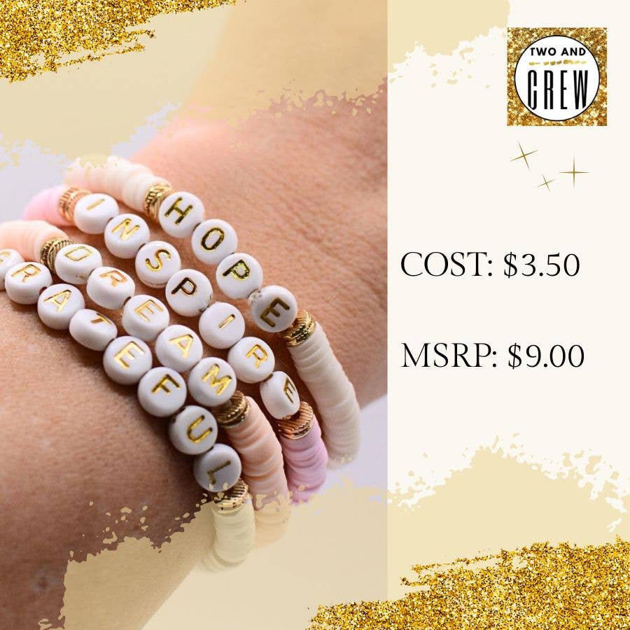 Two and Crew - Faith Based Jewelry & Gifts - Wholesale Beaded Bracelet - Inspirational Bracelet – Word Jewelry, Dream, Hope, Inspire8