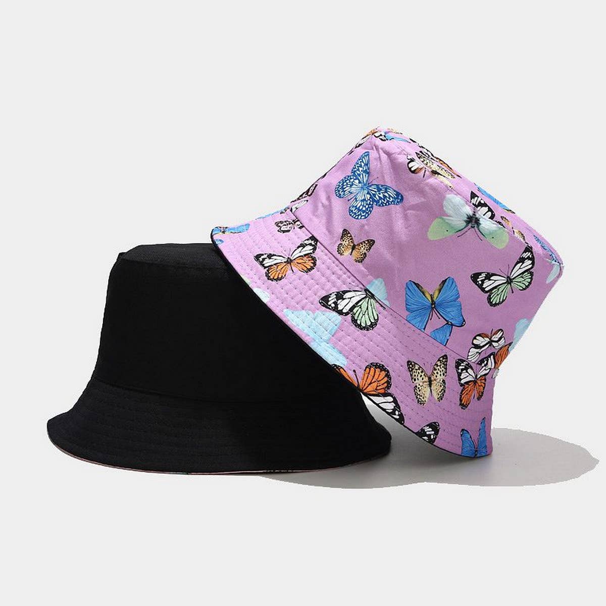 ACCITY - Wholesale Bucket Hat - Women's - COLORFUL BUTTERFLY PATTERN BUCKET HAT_CWAH16496
