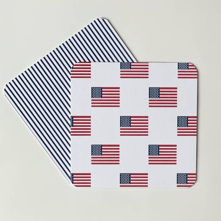 American Flag - Paper Coasters for wholesale by Georgetown Paperie
