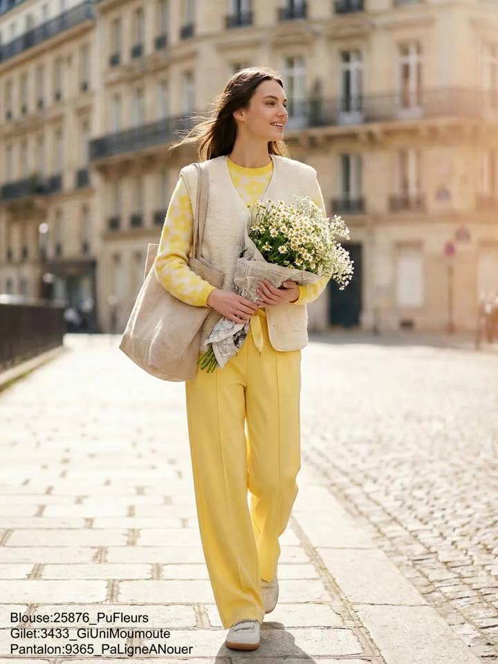 Pantalon Large à Lien Satiné @9365_PaLigneANouer pour la vente par Mimi & Gogo