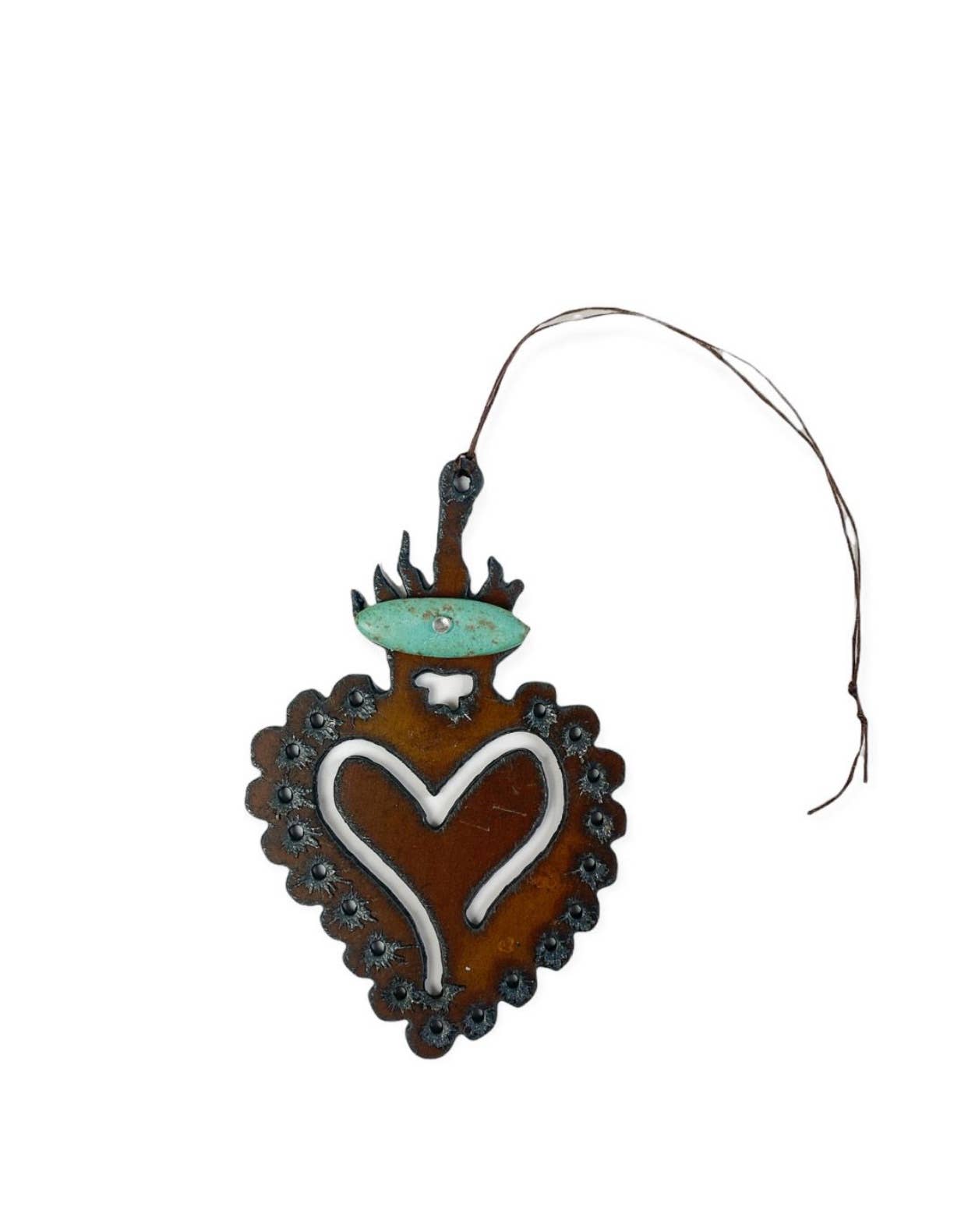 Whimsies - Vente Objets de décoration - Ornement coeur milagro Turquoise USA sud-ouest Arizona1
