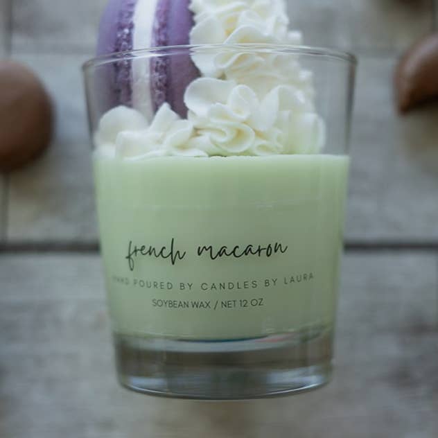Dessert Candle French Macaron Soy Tumbler for wholesale by Candles By Laura