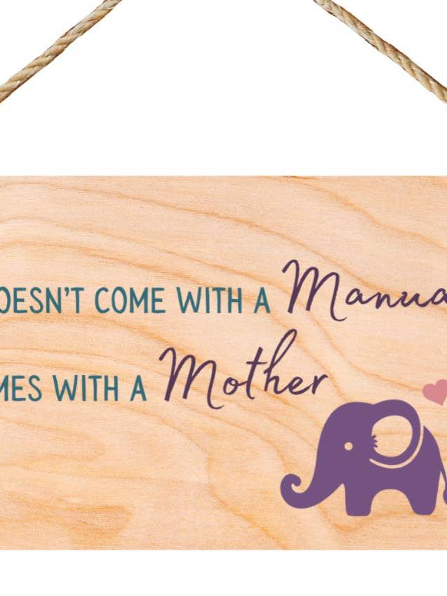 Second Ave Cute Life Comes With A Mother Wooden Hanging Gift Sign Plaque Mum Mummy Mother's Day Birthday for wholesale by Second Ave Gift Company