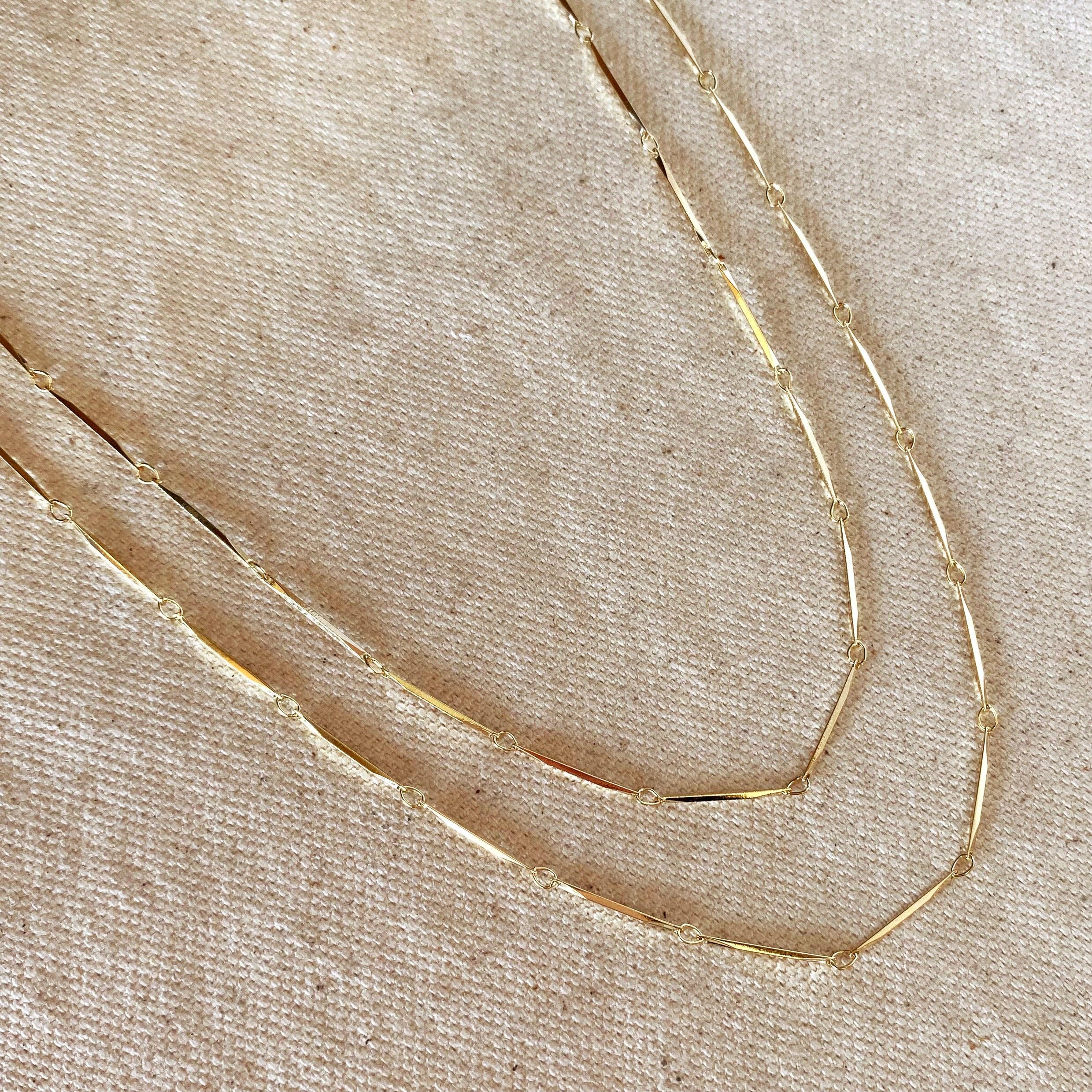 GoldFi - Wholesale Link & Chain Necklace - 18k Gold Filled 1mm Diamond Cut Straw Chain5