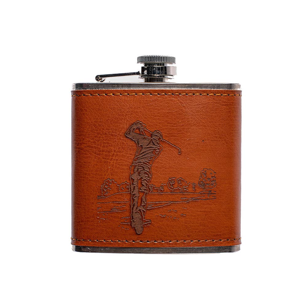 Selbrae House Ltd - Wholesale Flask - Leather  Hip Flask - Golf1