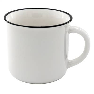 B.Berish - Wholesale Coffee Mug - Your Logo or Art Custom- Black Lip Ceramic Camper 13oz. Mug