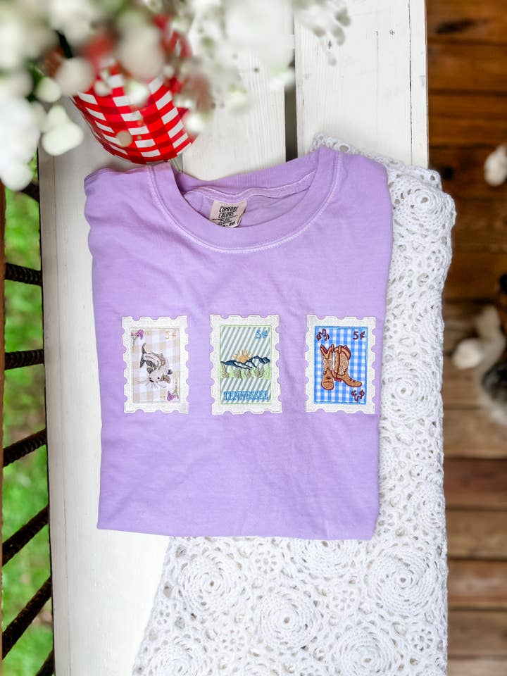 Tennessee State Stamps Appliqué Embroidered SWEATSHIRTS for wholesale by Stella Rose Monograms