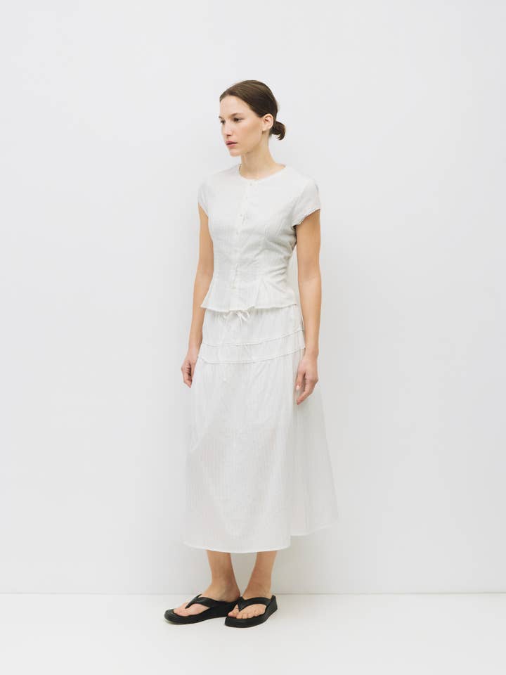 The Keaton Skirt | Lace Trimmed Midi Skirt for wholesale by MOD REF