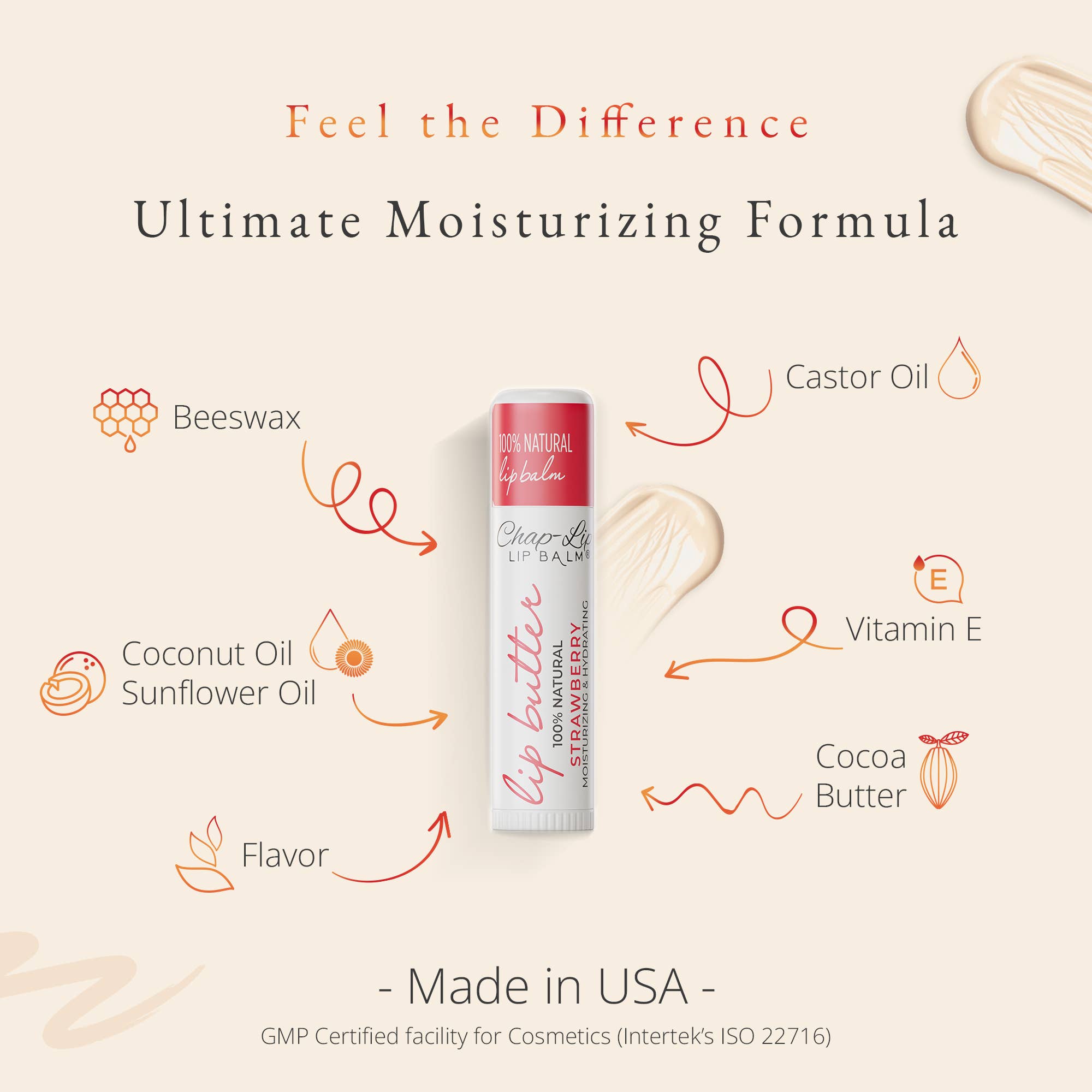 Chap-Lip – Engroshandel Læbepomade – Chap-Lip Lip Butter 100% naturlig læbepomade (60 tæller) Krukke2