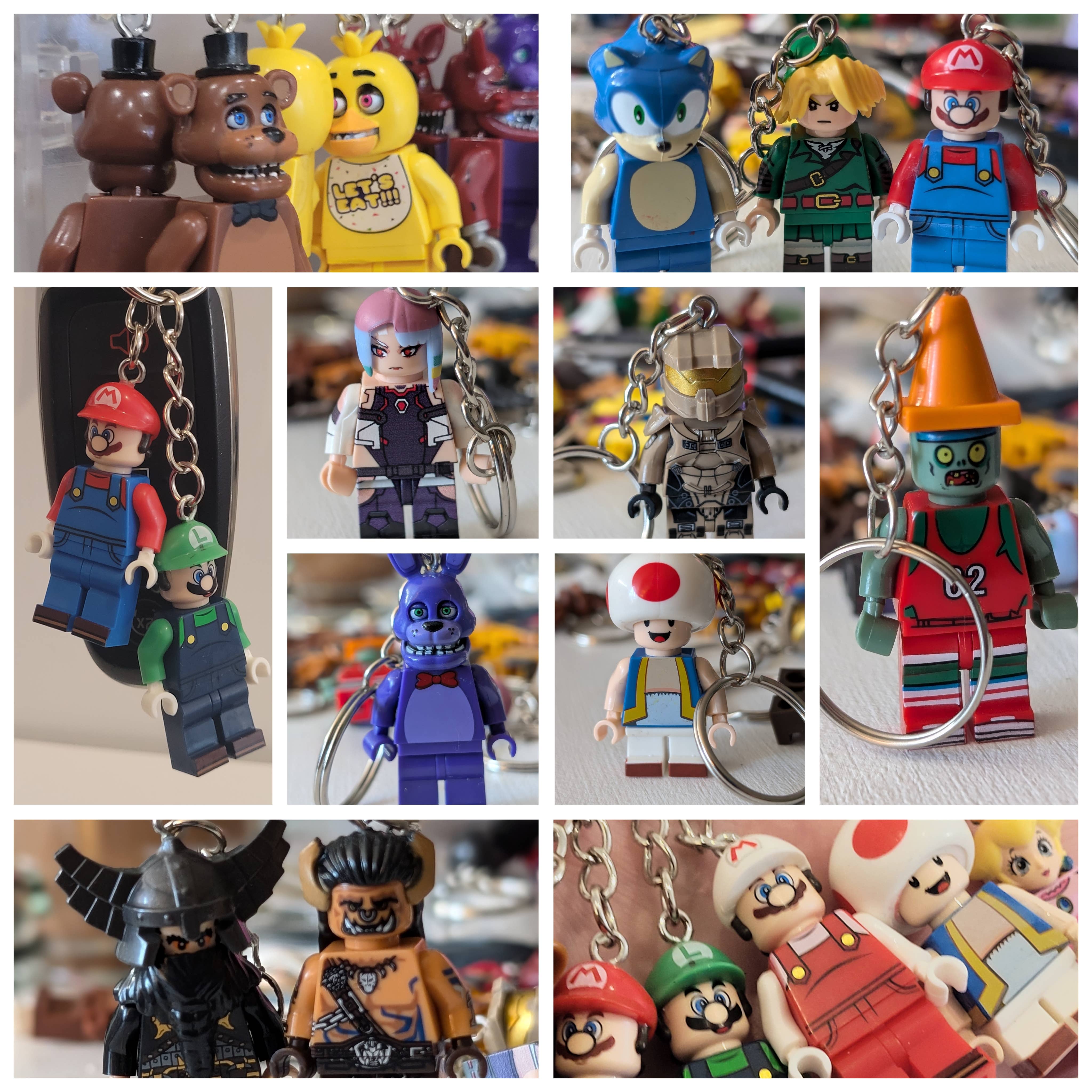 Con-Quest Crafts - Wholesale Keychain - Unisex - Video Game Character Mini-Figure Keychains0