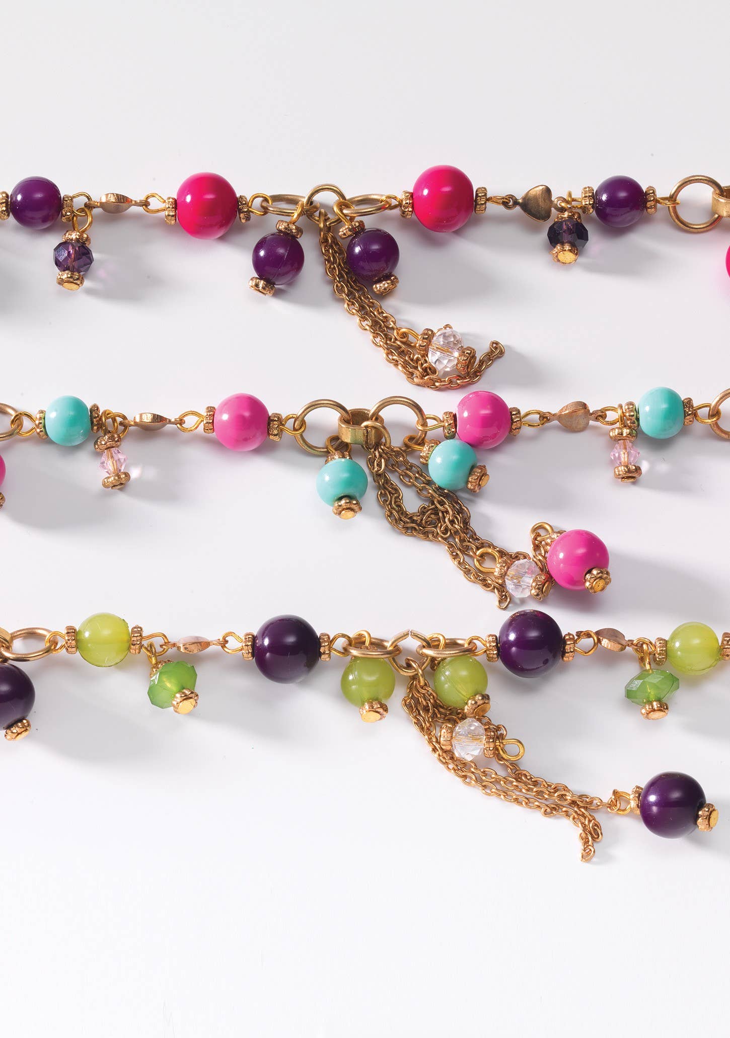 Namaste - Vendita all'ingrosso Collane a catena e maglie - Collana a goccia bicolore con perline e cristalli1