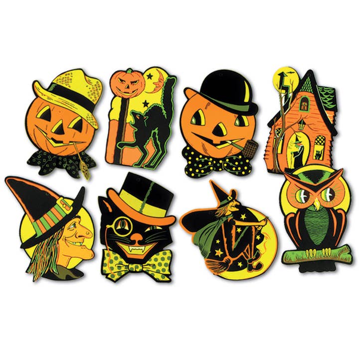 Halloween Cutouts, 8½"-9¼", 4 per package, Assortment varies for wholesale by Beistle