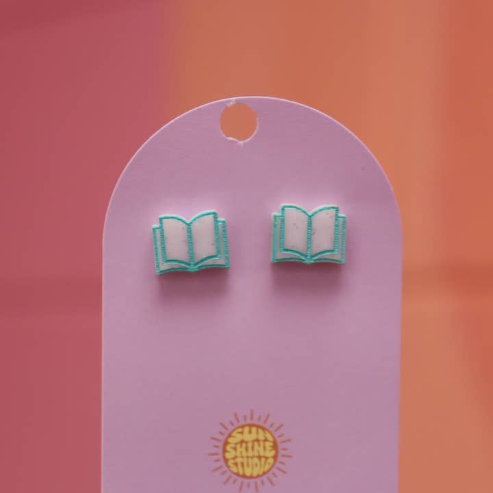 Sunshine Studio - Wholesale Stud/Post Earrings - Open Book Tiny Stud Earrings35