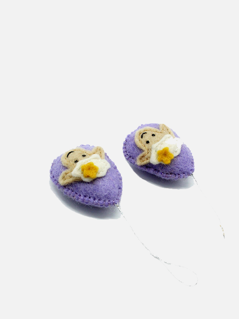 Woollyfelt - Wholesale Ornament set - 8 CM Handmade Purple Easter Egg | Set Of 101
