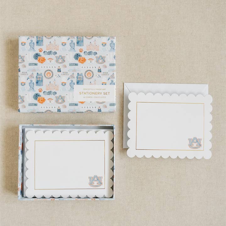 Auburn University Boxed Notecard Set for wholesale by Gracefully Made Art