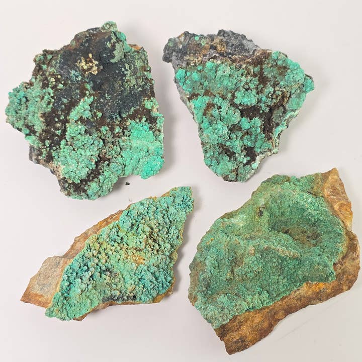 Chrysocolla 4 st ~ Mineralspecimen ~ Stora råa kristaller för wholesale av Aquamarine Daydream Wholesale
