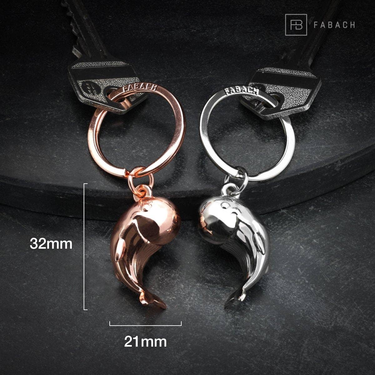 FABACH – Die Schlüsselanhänger-Schmiede - Wholesale Keychain - Unisex - “Moby” whale keychain - romantic partner gift - two keychains for couples girlfriends sisters9
