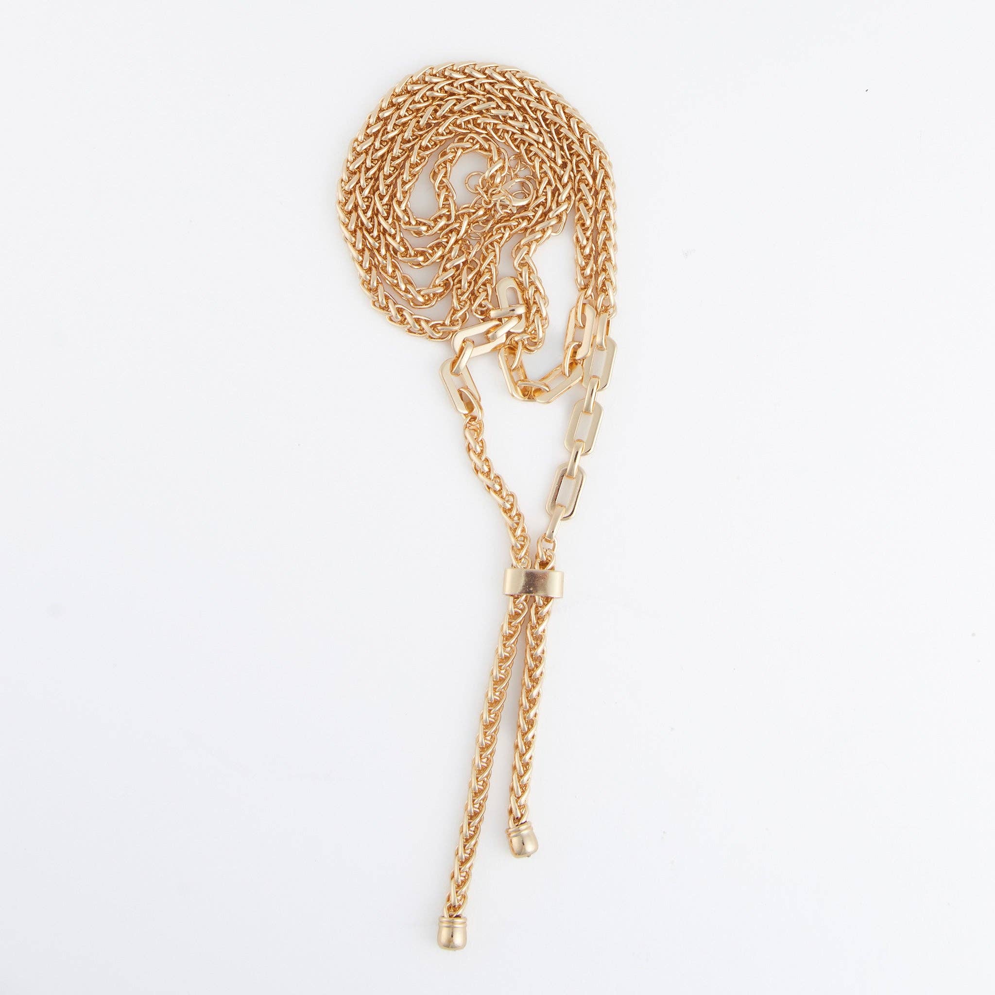 Elsie & Zoey - Vente Sautoir et collier en Y - Collier Lariat Marlowe 15" Chaînes Épaisses Superposées3