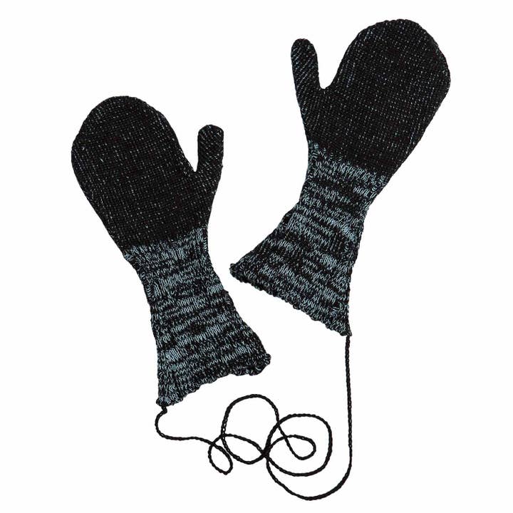Knitted Black and Blue Gloves for wholesale on Faire