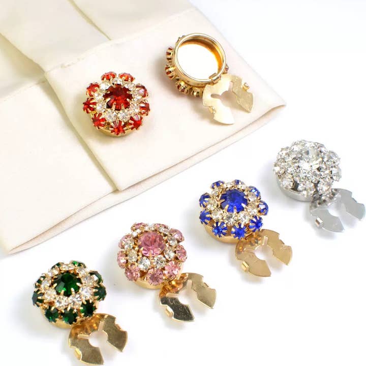 shirt cufflinks button cover collar button diamond for wholesale by Ladylande