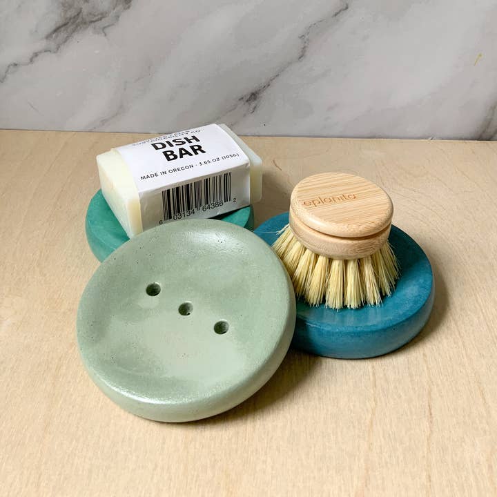 Left Corner Goods - Wholesale Bath Soap Dish - Concrete Round Soap Dish with Drainage Holes 6