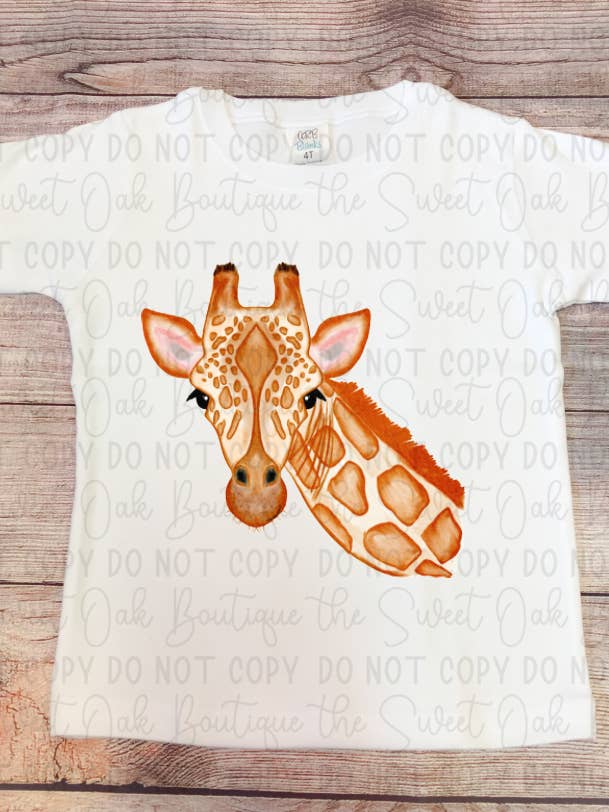 Watercolor Giraffe Shirt for wholesale by The Sweet Oak Boutique