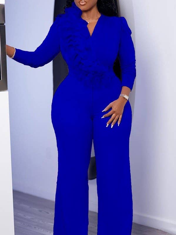 V-Neck Wide Leg Jumpsuit for wholesale by Aria Romance