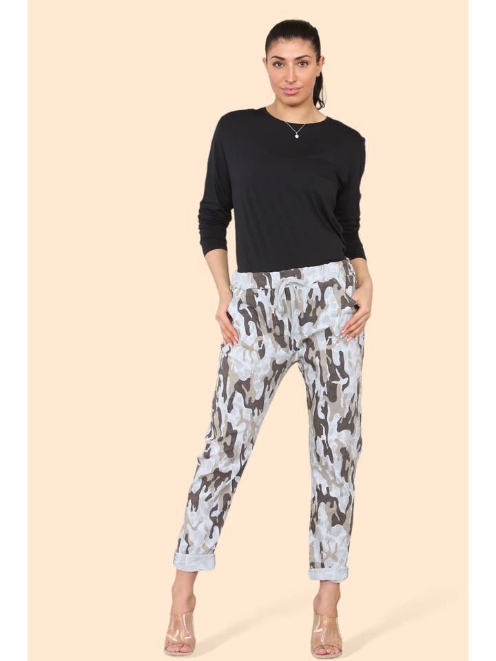 Kurt Muller - Wholesale Pants - Women's - Leopard Print Bi-Stretch Magic Trousers