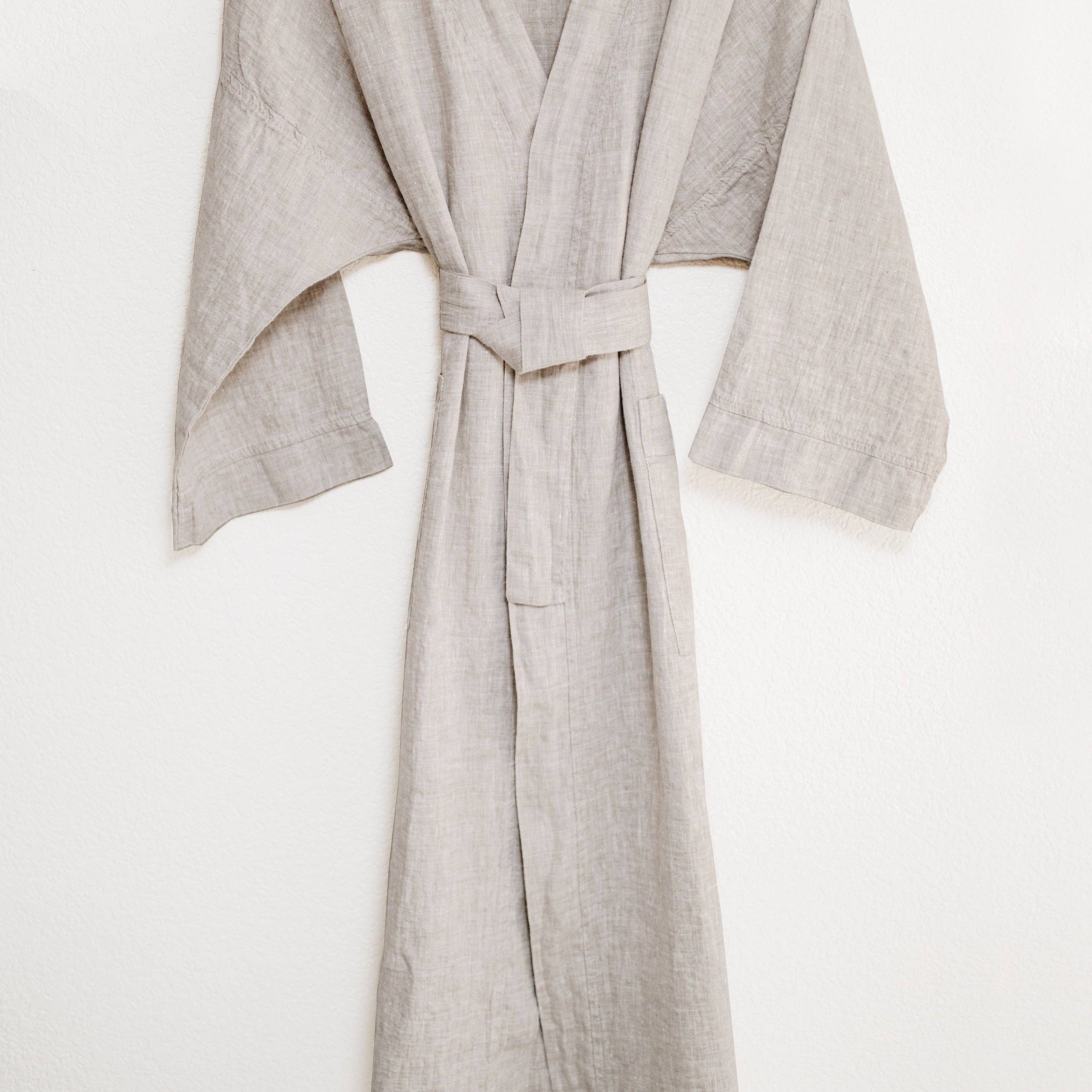 Beflax Linen - Vente Peignoir – unisexe - Peignoir en lin style kimono unisexe11