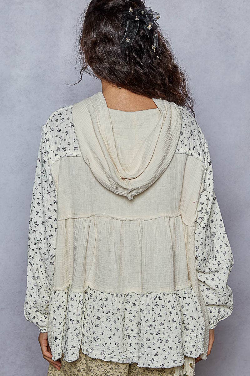 Pol Clothing - Wholesale Jacket - Women's - Balloon sleeve double gauze shirring detail jacket11