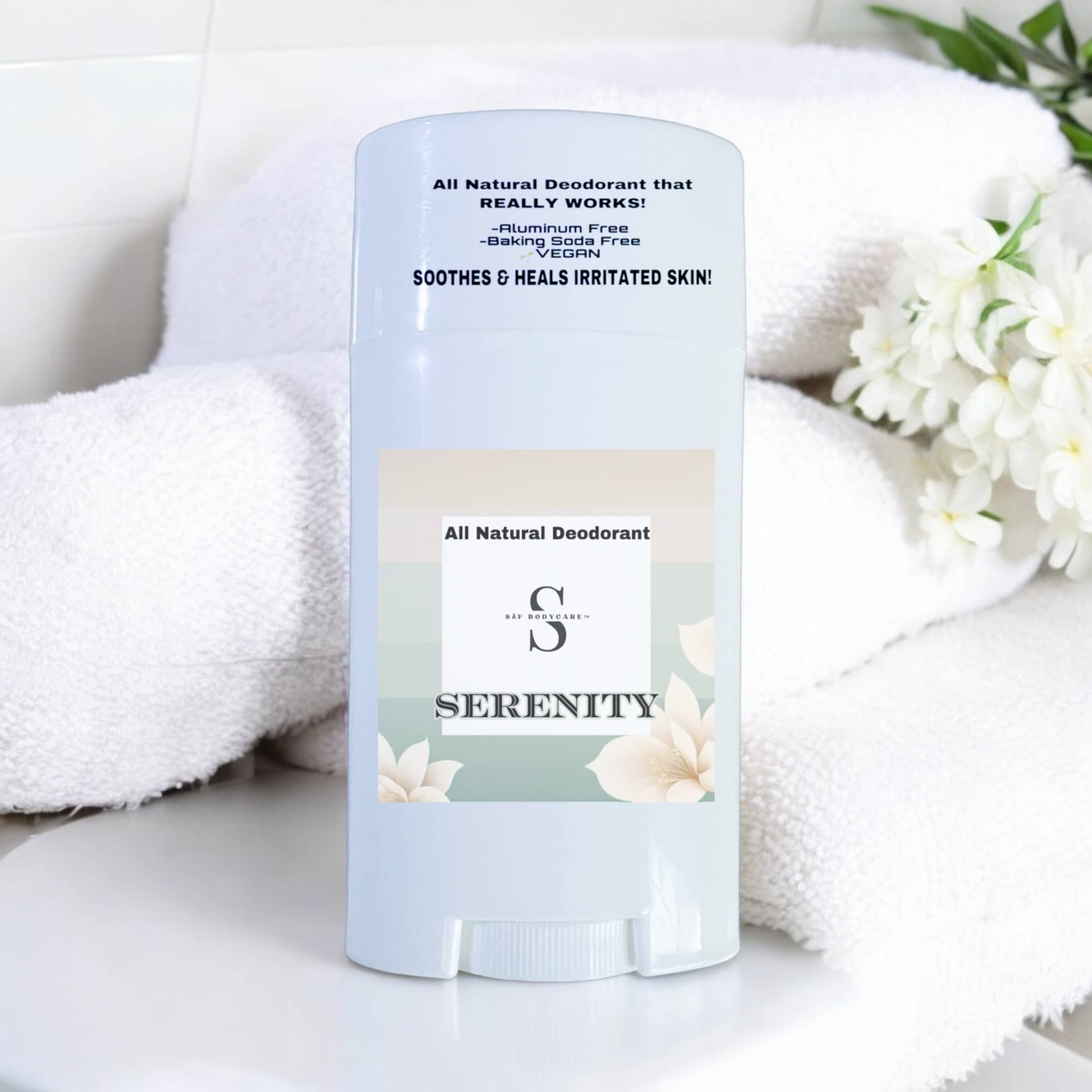 SĀF Body Care - Wholesale Deodorant - Unisex - Serenity Natural Deodorant, Aluminum Free, White Tea, Ginger1