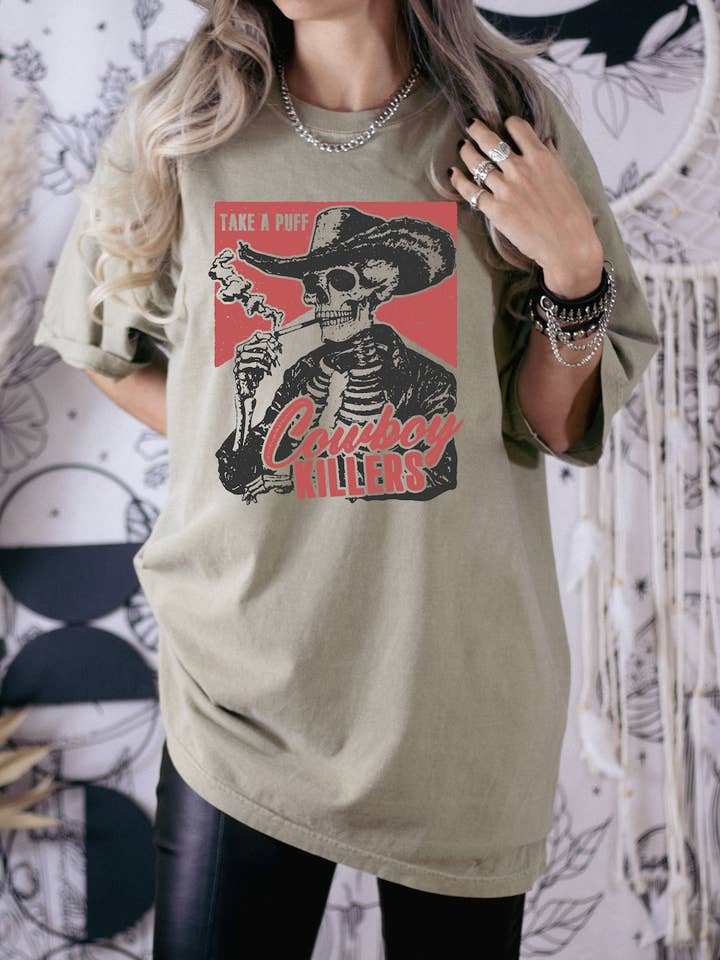 Watson Designs - Wholesale T-Shirt (Graphic) - Women's - Cowboy Killer Comfort Colors T-Shirt