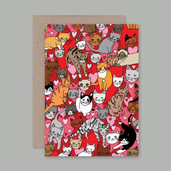 I LOVE CATS card for wholesale by AHD Paper Co