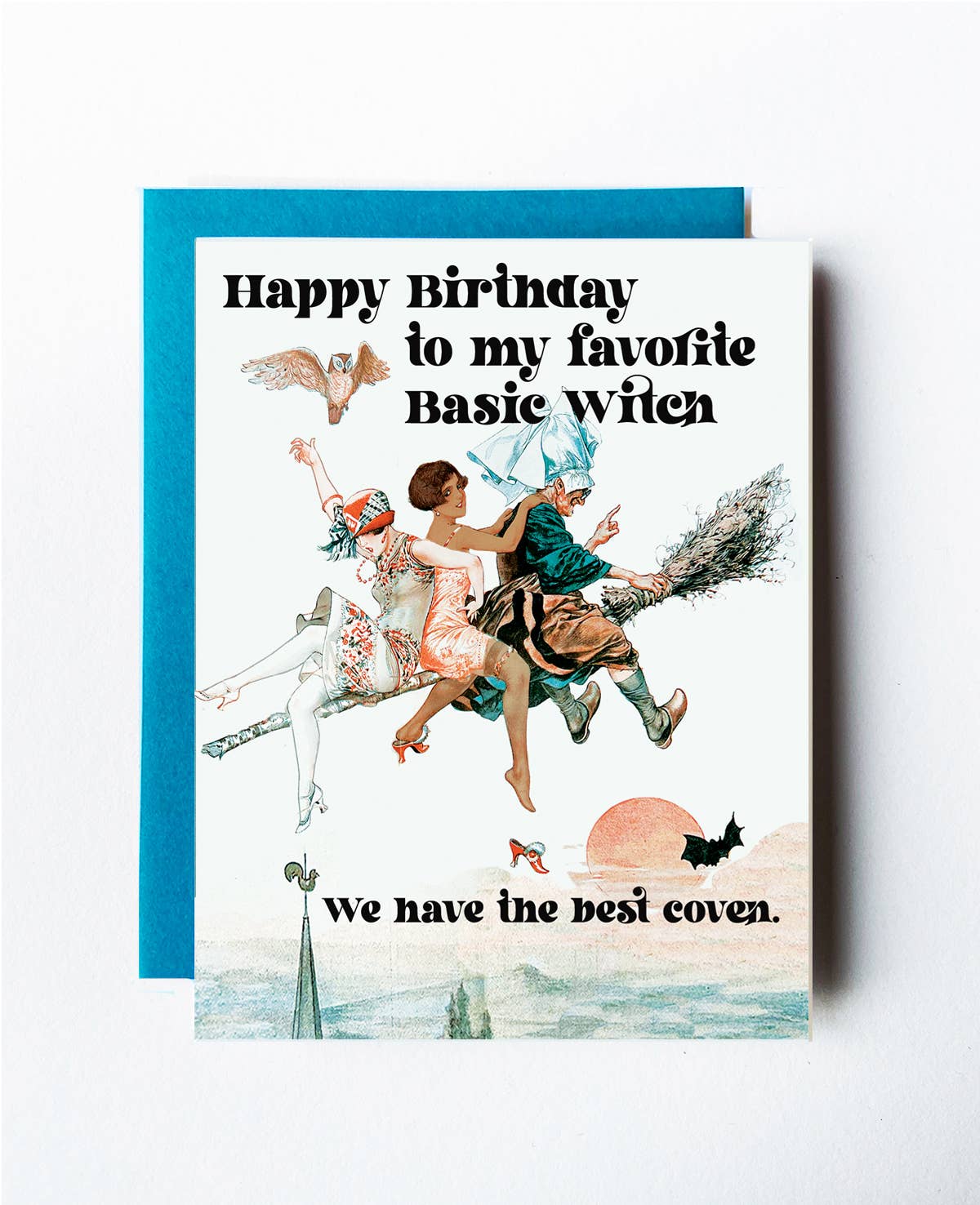 silver envelope Coven Witchy Birthday Card for wholesale on Faire0