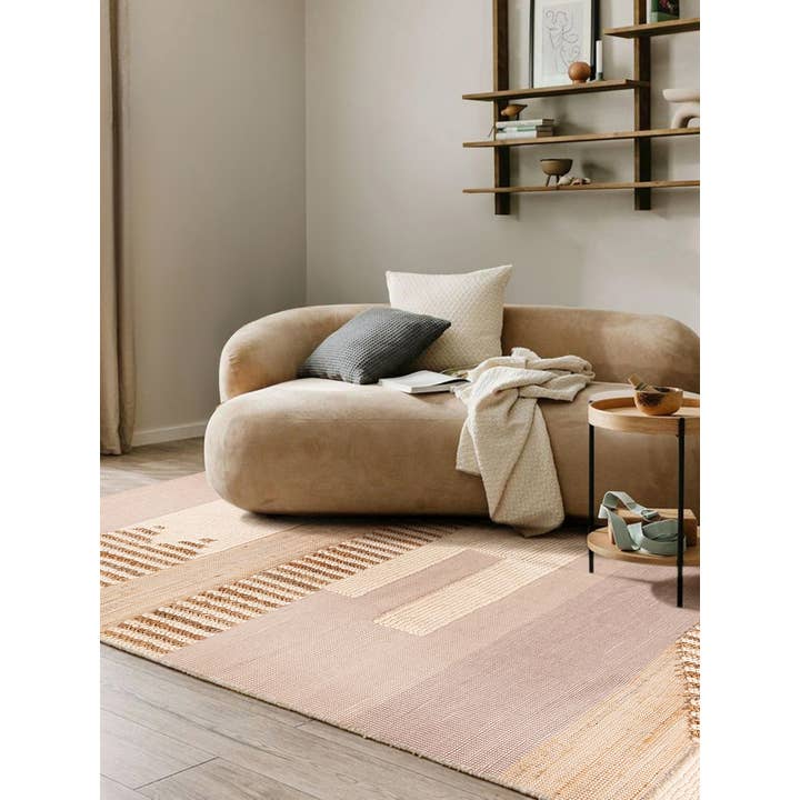 GAURI KOHLI - Wholesale Area Rug - Zanzibar Textured Neutral Flat-Weave Area Rug · 5′×8′4