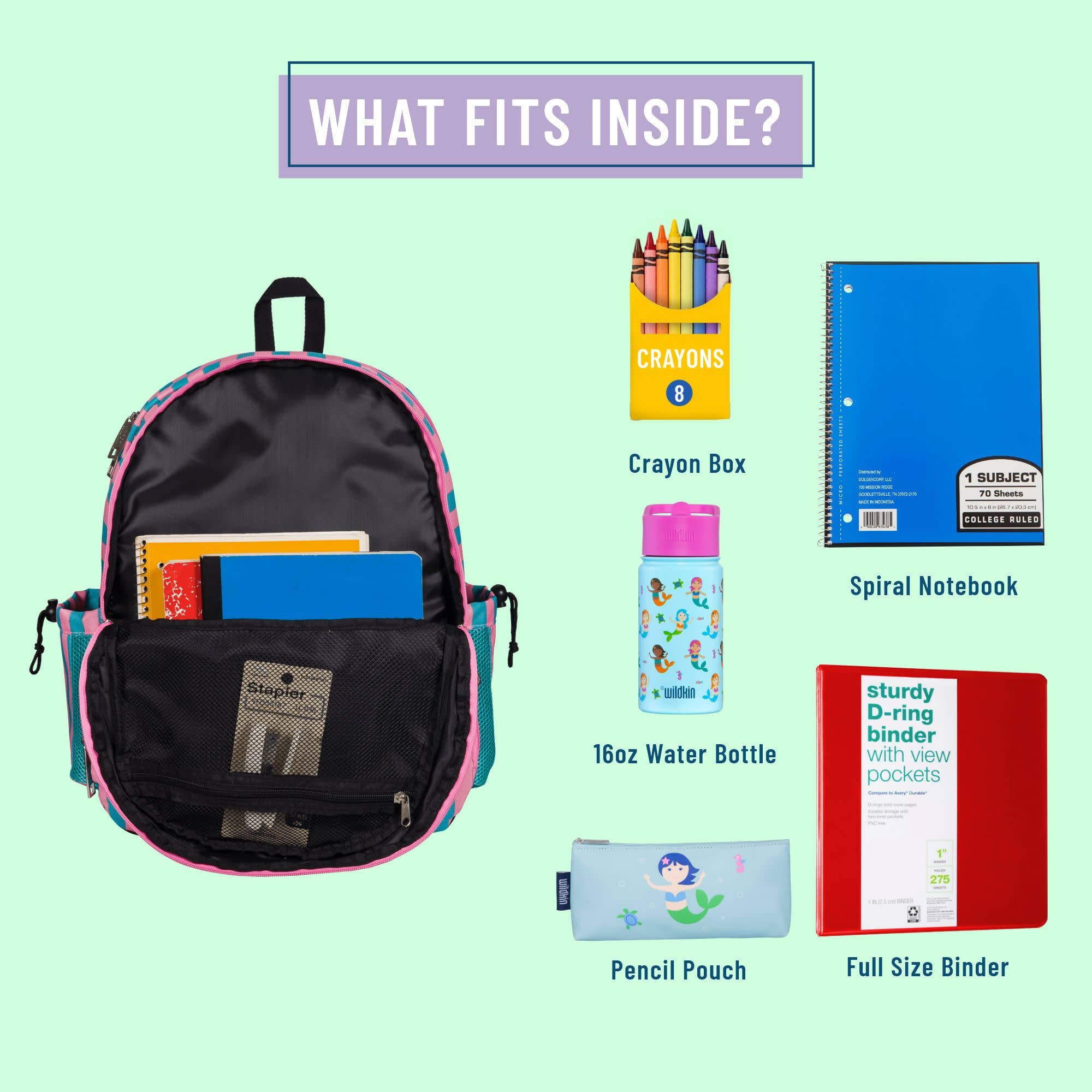 Wildkin - Wholesale Backpack - Kids - Pink Stripes 17 Inch Backpack6