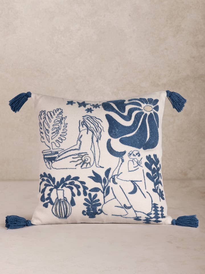 Sialkot Embroidered Pillow Cover – 20″×20″ for wholesale by GAURI KOHLI
