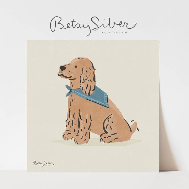 Cocker Spaniel Art Print for wholesale by Betsy Siber, Illustration