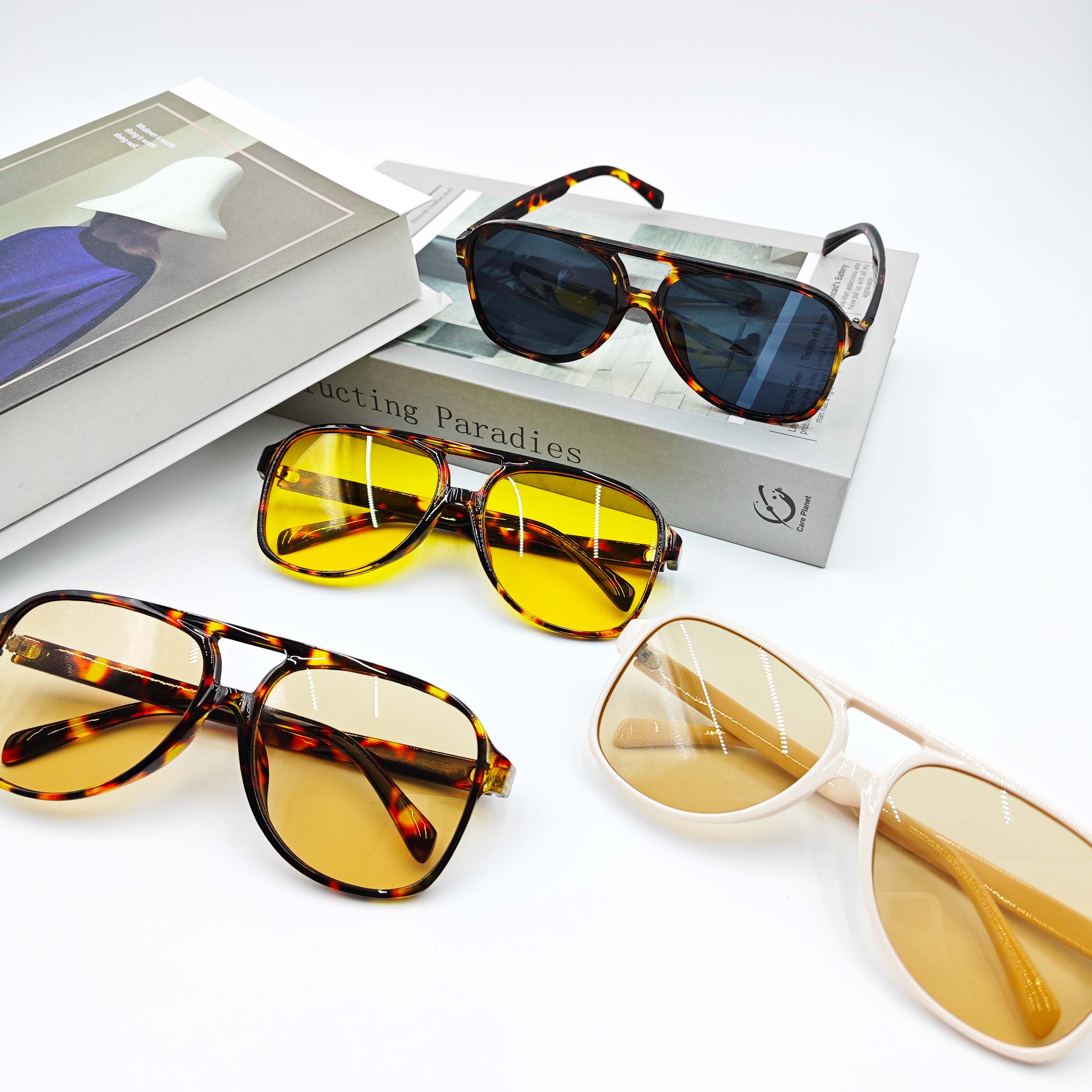 ACCITY - Wholesale Sunglasses - Women's - Vintage Double Bridge Aviator Sunglasses_CWASG011332