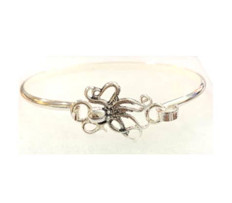 0011 PREMIERE - Wholesale Cuff Bracelet - FR3469 Antique Silver Nautical Octopus Metal Casting Bangle8