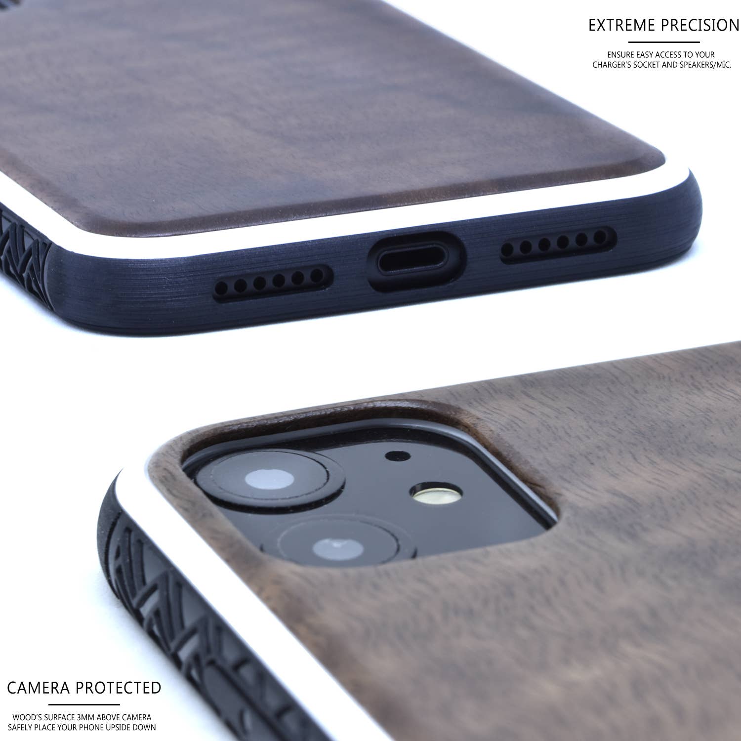 GOWOOD - Wholesale Phone Case - Unisex - iPhone 11 Case with Walnut Engraved Bamboo Backside2
