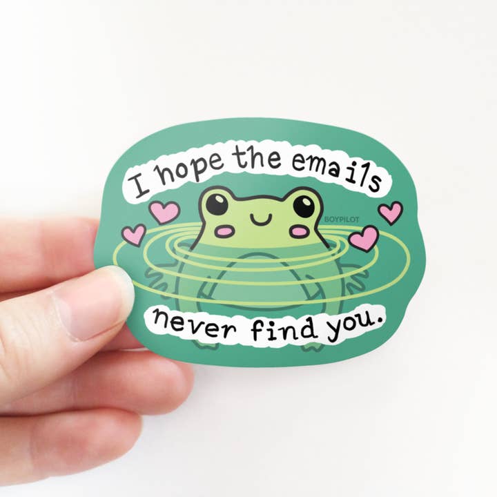 BoyPilot Goods - Wholesale Sticker - Safe from Emails Frog Sticker