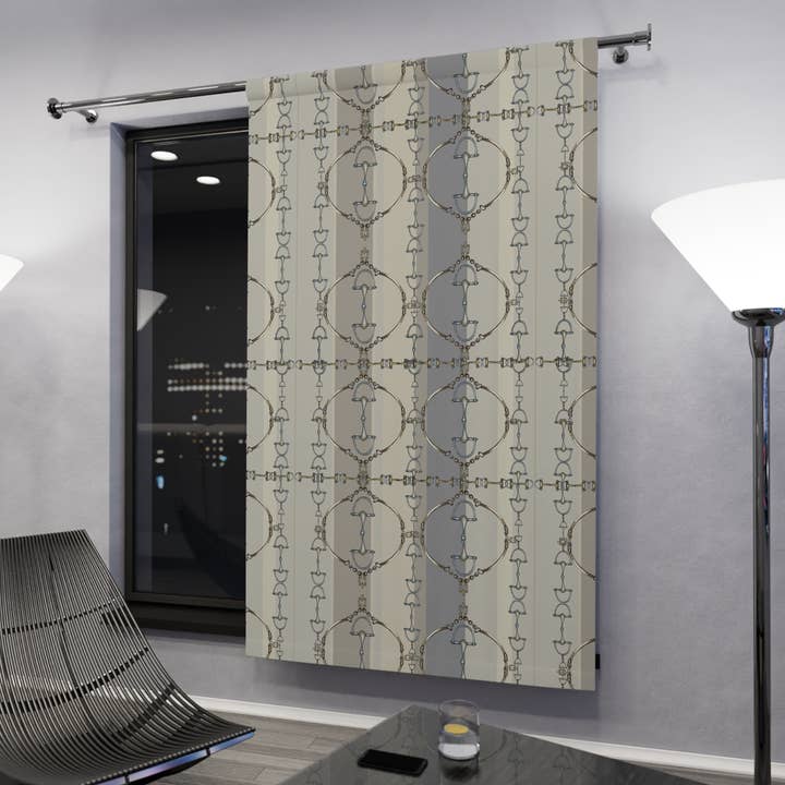 Cortinas de ventana de estilo ecuestre neutro (1 pieza) para venta al por mayor de All Designs Equine