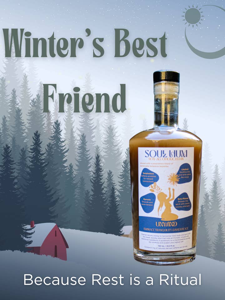 Unwind Elixir – Terpenes, Adaptogens & Plant-Based Rest for wholesale by Soul Hum Non-Alcoholic Elixirs